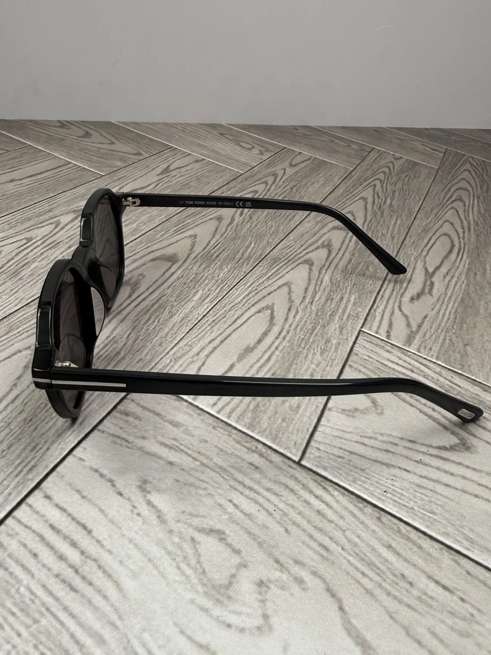 Tom Ford Black Slim Rectangular Men’s Sunglasses